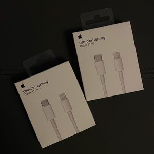 2 lightning cables for iPhone Apple USB type C